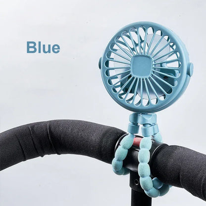 Portable Fan Mini Stroller Clip Fan USB Handheld Fan For Car Seat Bike 360° Rotate Flexible Octopus Stroller Fan Mini Car Fan