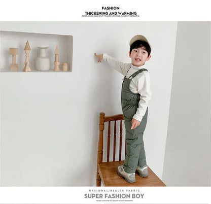 Children Thicken Warm Rompers Boys Girls Autumn Winter Down Pants Kids High Quality Down Trousers Baby Casual Cotton Trousers