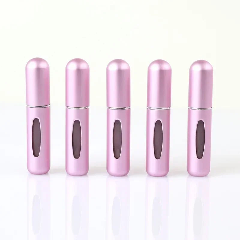 New Hot 5pcs Sets Portable 5ml Perfume Refill Bottle Refillable Spray Scent Pump Empty Atomizer Cosmetic Containers Travel Gift