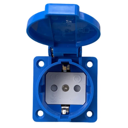 Black Blue Waterproof Franch Germany Industry Safety Outlet 16A 250V CE Cover Waterproof Dustproof Power Connector AC Socket