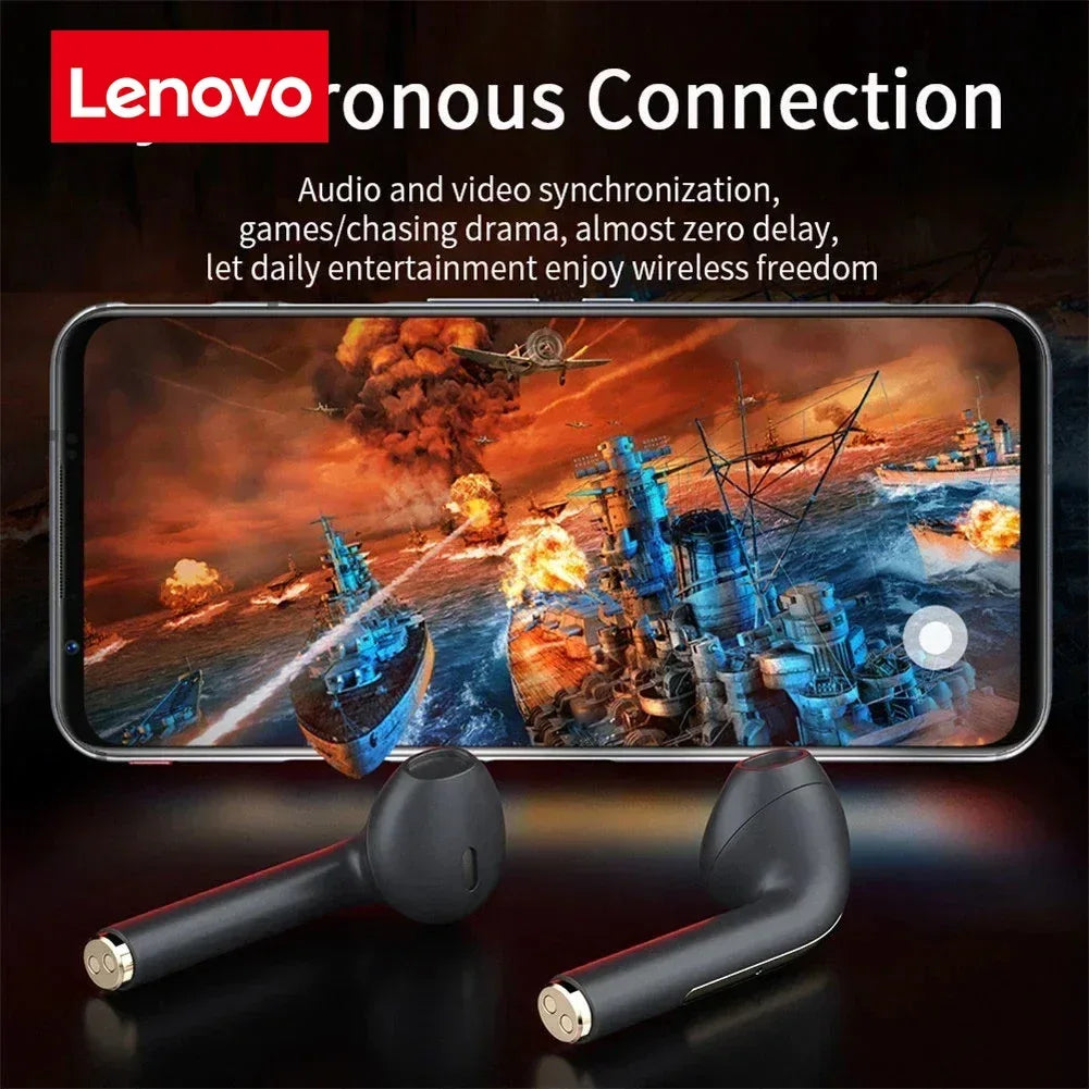 Lenovo Wireless Earphones, HiFi in-Ear Stereo with Microphone, Waterproof, Bluetooth, Touch Control, Noise Cancellation