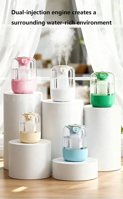 Humidifier USB Double Spray Quiet 2L Large Capacity Humidifier Home Dormitory Office Bedroom Desktop with Night Light