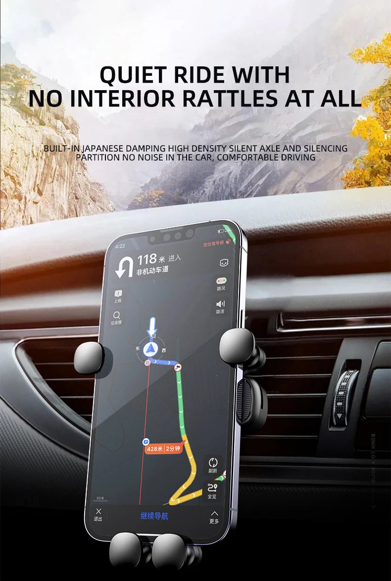 Gravity Car Phone Holder Car Air Vent Phone Holder for 4.7-6.9inch Smartphone Car Interior Stand Supports for Huawei iPhone