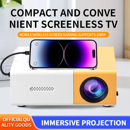 Compact Mini Projector, 320*240 Native Supporting 1080P USB Connectivity, Remote Included | Works with Smartphones, Tablets