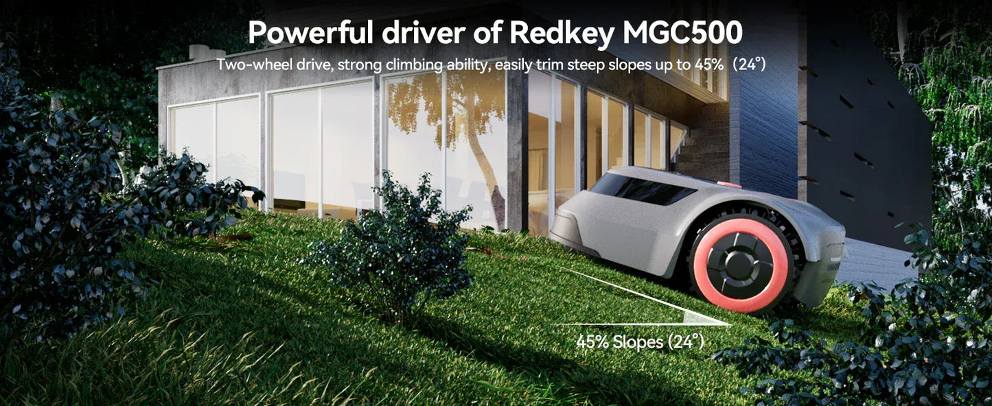 C-TOF Robotic Lawn Mower Redkey MGC800 MGC1000 Lawn Mower Robot Cable Break Detection Climbing 45% App Control Automatic Cutting