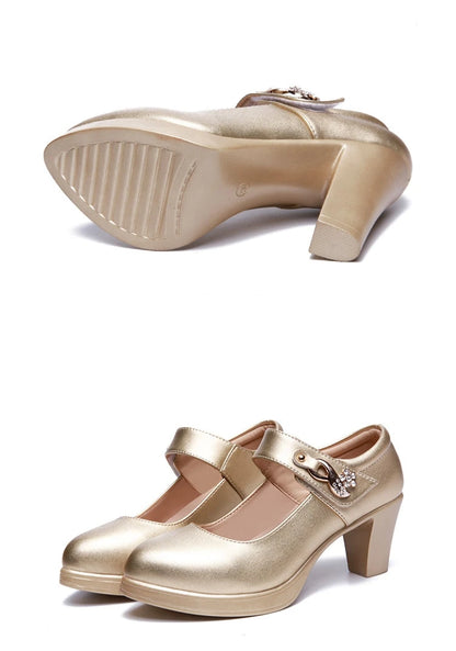 5 8 10cm Small Size 32-44 Elegant Gold Silver Wedding Shoes Women Platform Pumps 2026 Block High Heels Shoes Dress Office Model