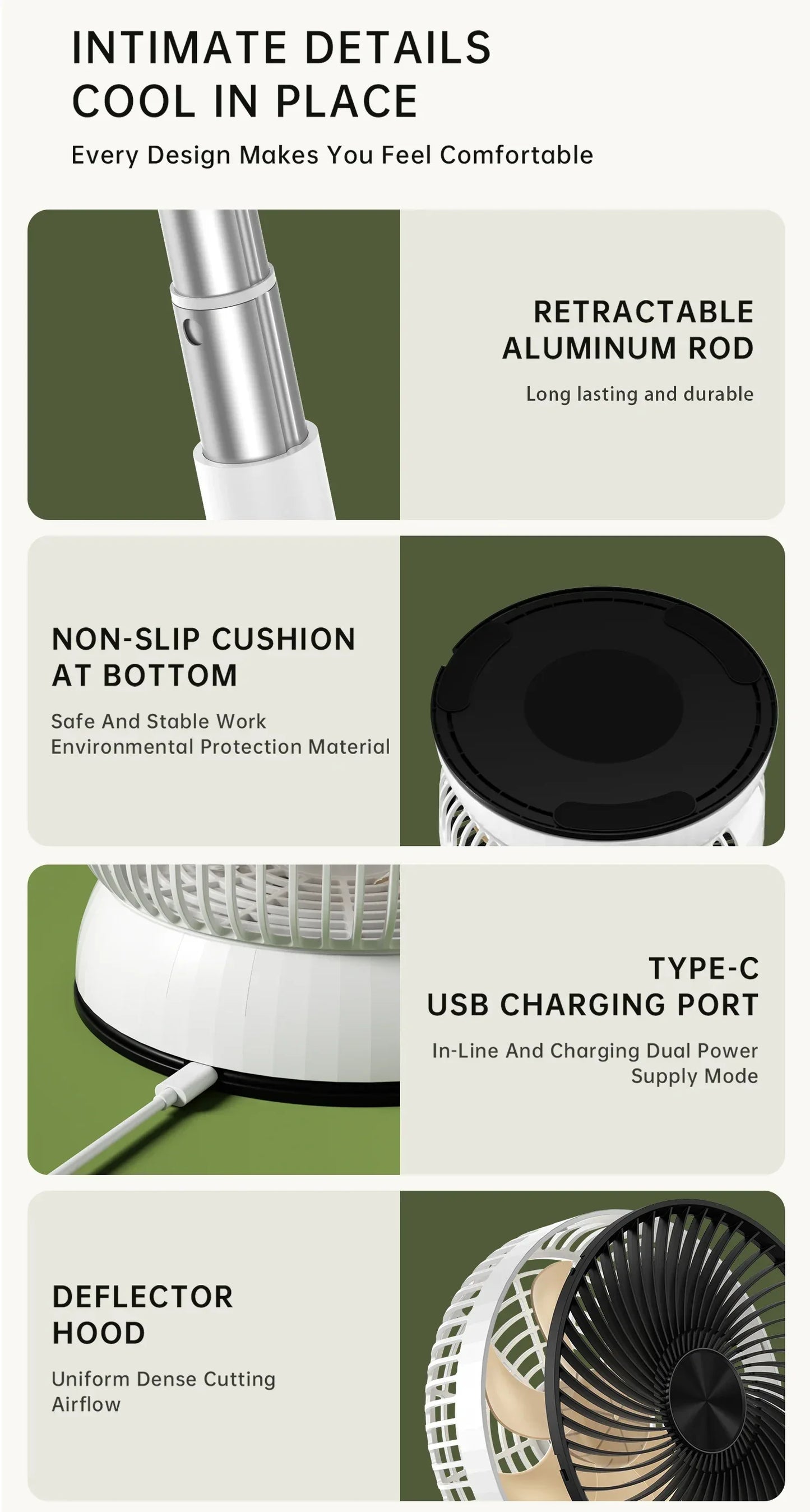 Portable Oscillating Standing Fan with Remote Controller Foldable Desk Fan Rechargeable Battery Powered Pedestal Fan for Camping