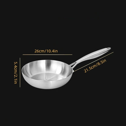 304 stainless steel frying pan, non stick pan, steak pan, suitable for gas stoves and induction cookers, uncoated kitchen utensi