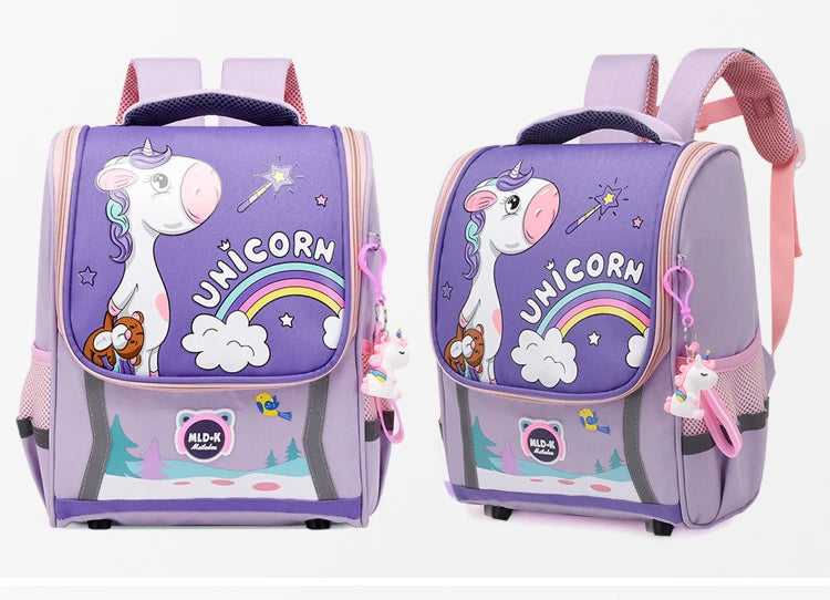 Waterproof Children Primary School Bags Cute Unicorn Rainbow Backpacks Kids Cartoon Animal Dinasour Shcoolbags for Kindergarten