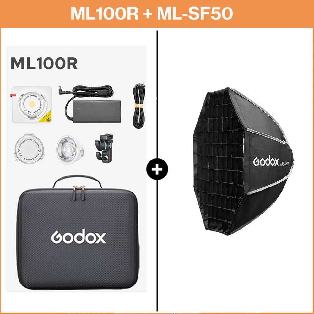 Godox ML100R 110W RGB LED Video Light 2800-6500K 11 FX Effects APP Control Godox Mount for Filmmaking/Live Streaming/Vlog