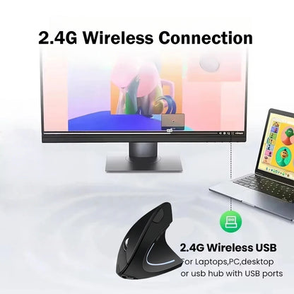 Vertical Mouse Ergonomic Mouse 2.4G Wireless Mouse Silent Mice 6 Buttons Office Mouse 800/1200/1600 DPI for PC Laptop Desktop