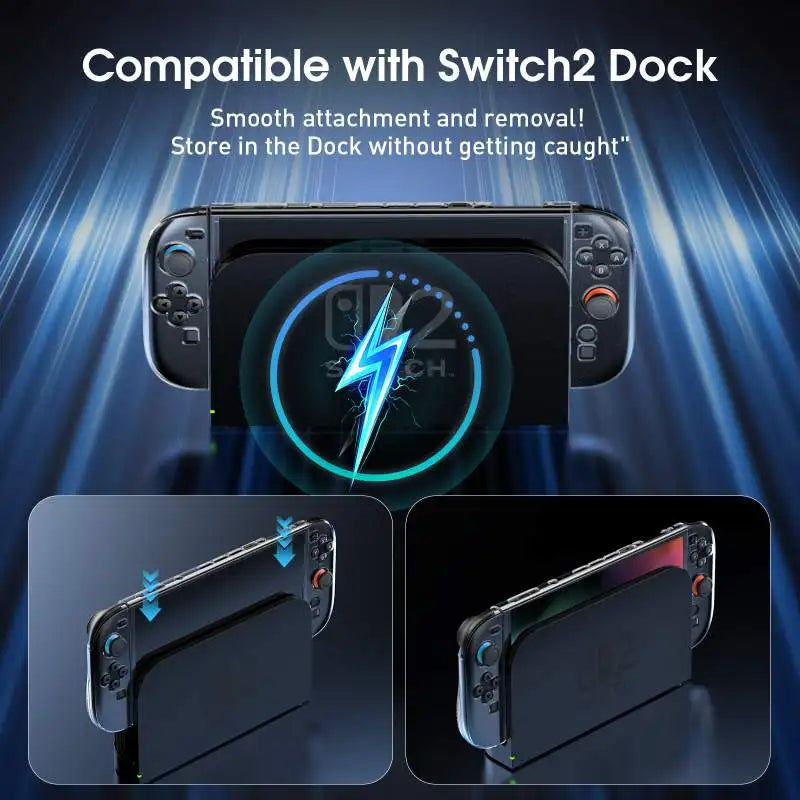 New Suitable Switch 2 Protective Case With Transparent Mesh Texture For Shock Scratch And Fingerprint Resistance