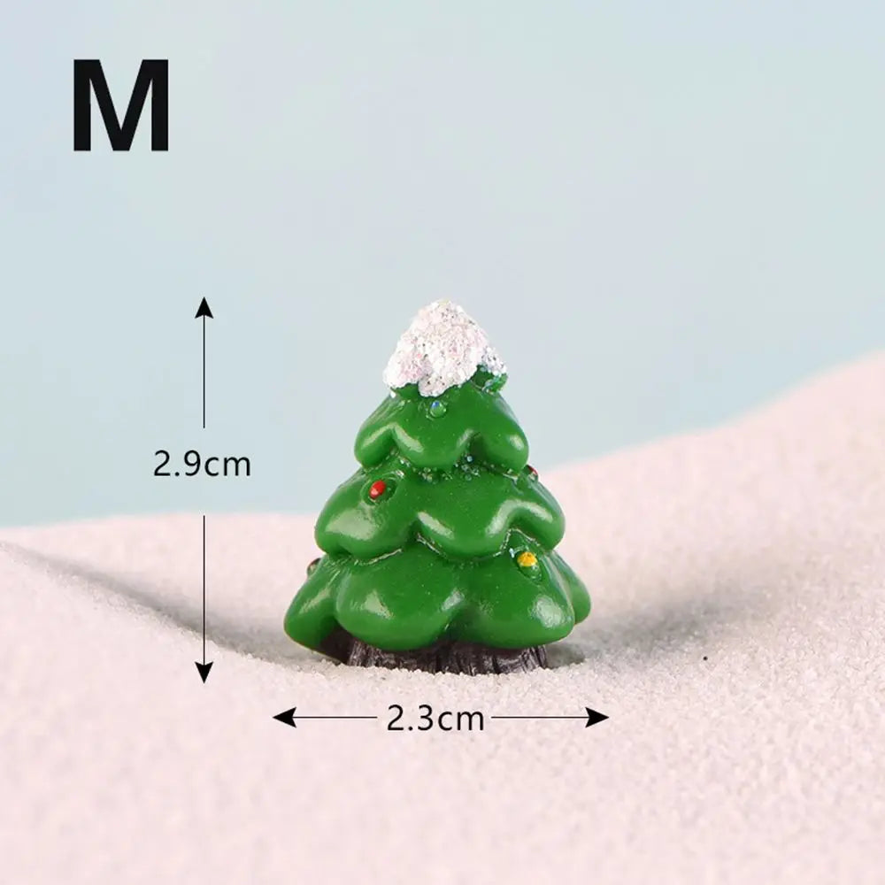 Gift Box Snowman Terrarium Dollhouse Fairy Garden Figures Micro Landscape Ornaments Figurines Christmas Miniature