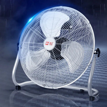 Commercial-Grade 360° Oscillating Pedestal Fan with Wide-Angle Airflow, Silent High-Power Industrial Blower for Factories/Homes