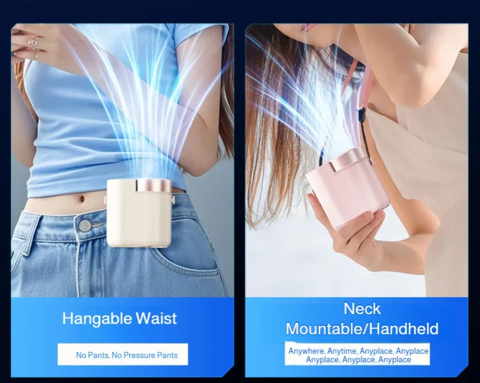 Outdoor Portable Small Fan Long Range High Wind Usb Charging Hanging Waist Fan Cooling Portable Fan