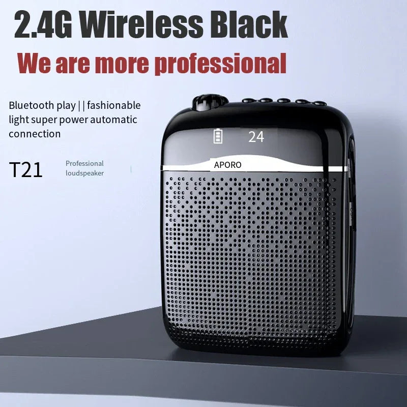 20W 2.4G Wireless / Wired Voice Amplifier Microphone Bluetooth 5.0 SpeakerTeacher School Tour Guide Portable FM Radio Megaphone