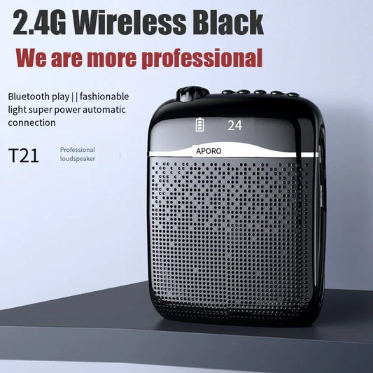 20W 2.4G Wireless / Wired Voice Amplifier Microphone Bluetooth 5.0 SpeakerTeacher School Tour Guide Portable FM Radio Megaphone