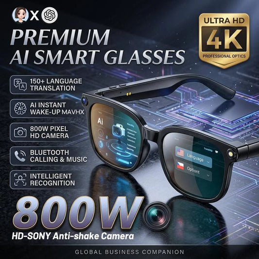 2026 4K 8MP Smart Glasses Men HD Camera 150+Language Translation ChatGPT WIFI Video Recording Bluetooth CallAudio Glasses Women by PDG ibma