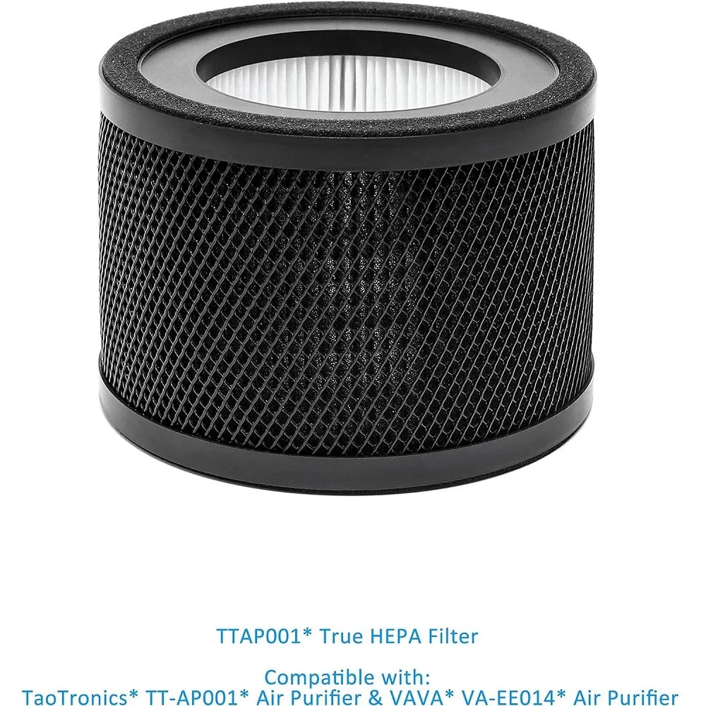 2PCS TT-AP001 HEPA Filter Compatible with TaoTronics TT-AP001 Air Purifier H13 True HEPA Filter Activated Carbon Filter