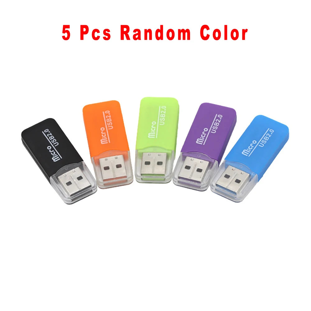 Random color Portable Mini USB 2.0 TF micro SD memory card reader high speed TF adapter for PC laptop computer vehicle speaker