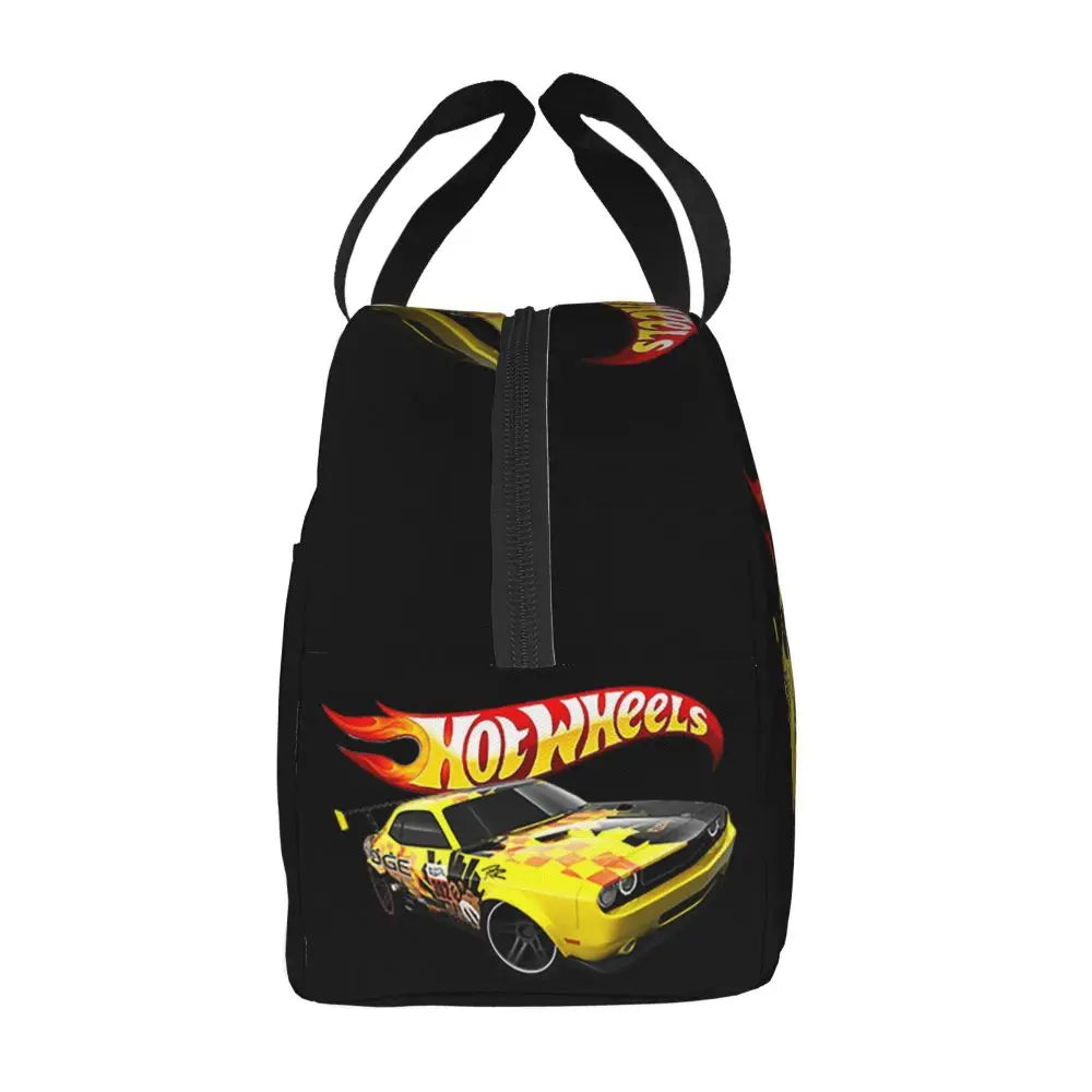 Custom Hot Wheels For Fans Thermal Insulated Lunch Bag Cartoon Sport Car Portable Lunch Container Travel Multifunction Food Box
