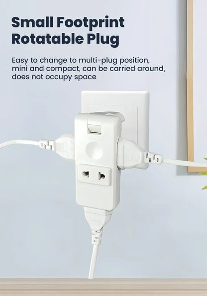 Protable Travel Power Converter Wall Outlet Plug Adaptors 4 in 1 EU 4.8MM Extension Chargers Adapter 180° Rotation Plug Adapter