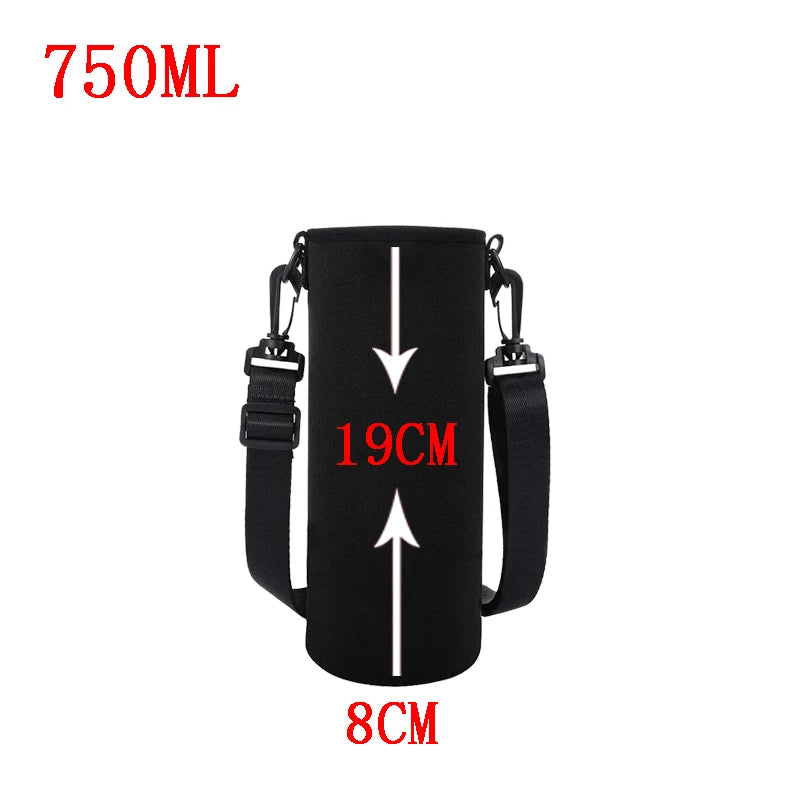 750ML/1000ML/1500ML Portable Water Bottle Insulated Neoprene Holder Pouch Bag Travel Thermos Cup Cover With Adjustable Strap