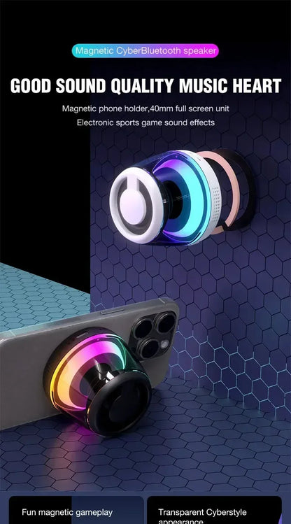 Mini Portable Speaker Magnetic Bluetooth Speaker RGB Magnetic Phone Holder Ring Wireless Sound Box Bluetooth Speaker Tower