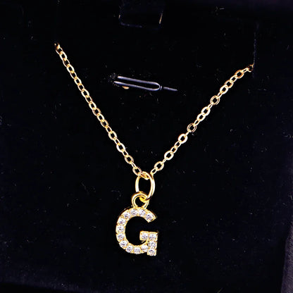 Kpop Shining A-Z Letter Pendant Charm Necklace 26 Initial Alphabet Name Golden Clavicle Chain Party Valentine's Day Jewelry Gift