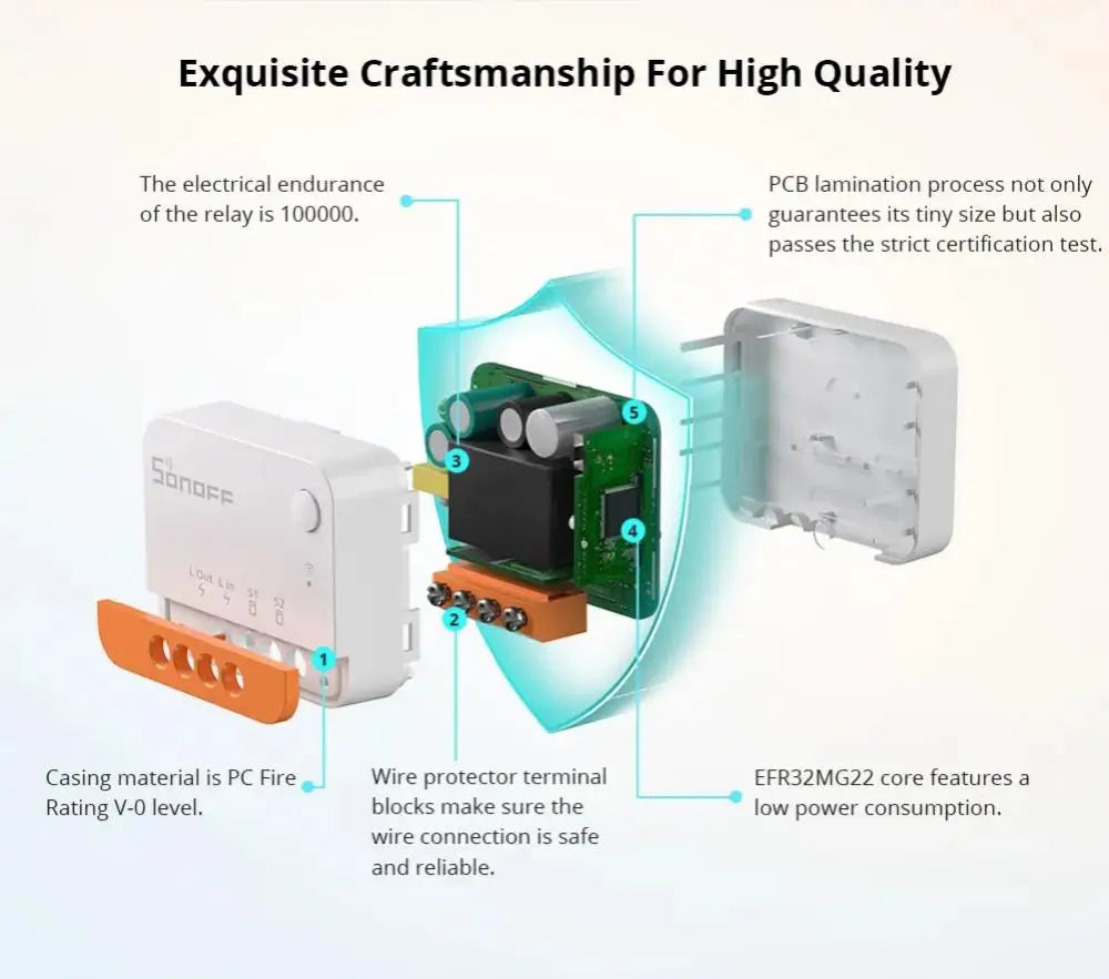SONOFF ZBMINI-L2 Zigbee DIY Mini Smart Switch Module No Neutral Wire Required Switch Work With Alexa Google Alice Smartthing