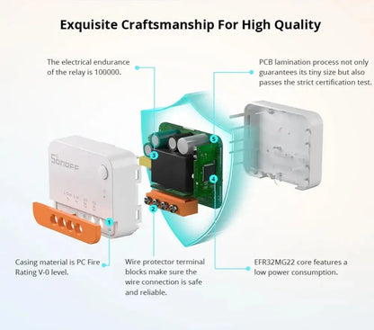 SONOFF ZBMINI-L2 Zigbee DIY Mini Smart Switch Module No Neutral Wire Required Switch Work With Alexa Google Alice Smartthing