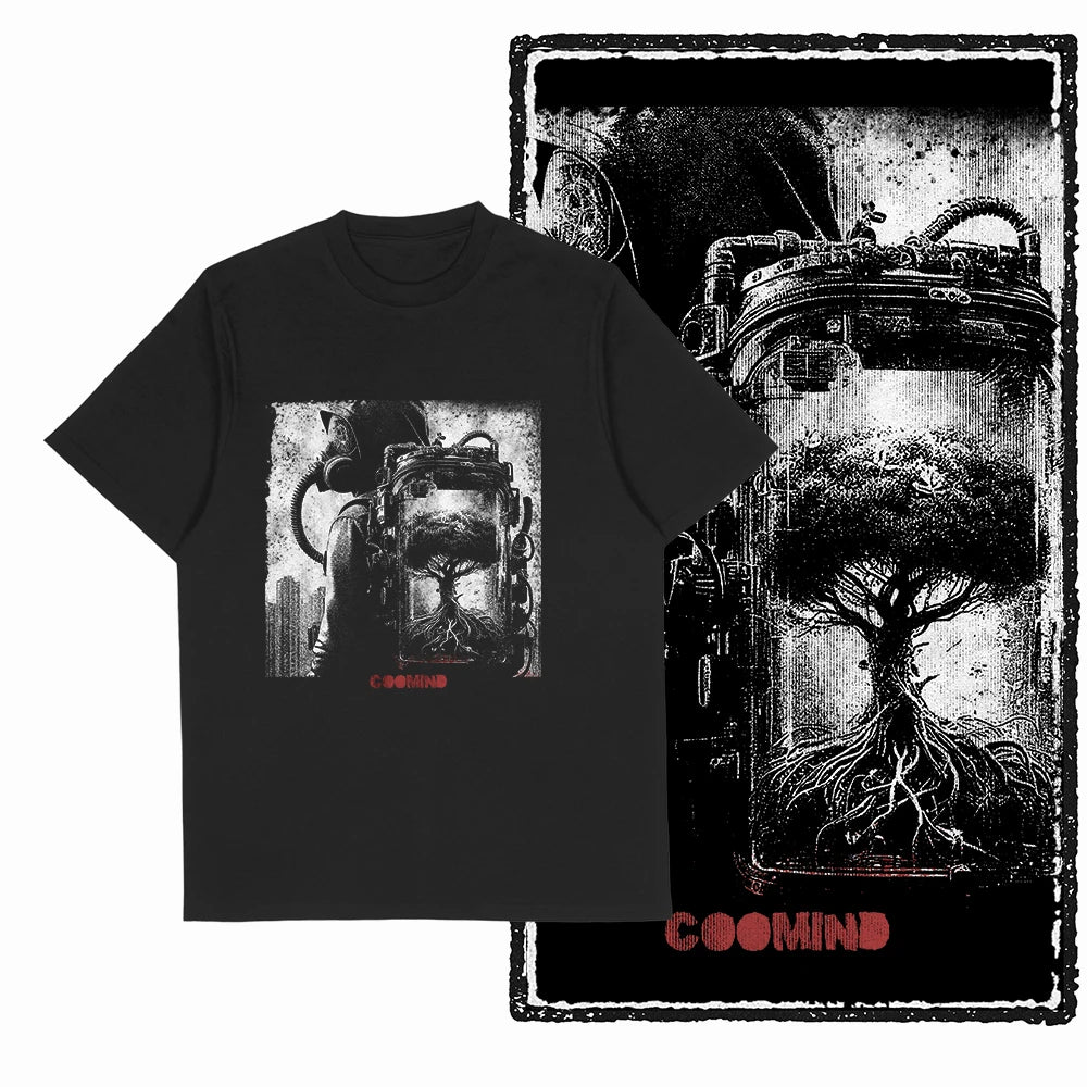Coolmind U4 Streetwear Cool Print Exclusive Graphic T shirt fo men 100% Cotton Big Size vintage BLACK men's novelty tee shirt