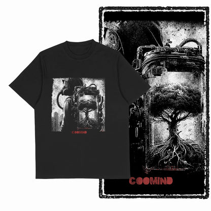 Coolmind U4 Streetwear Cool Print Exclusive Graphic T shirt fo men 100% Cotton Big Size vintage BLACK men's novelty tee shirt