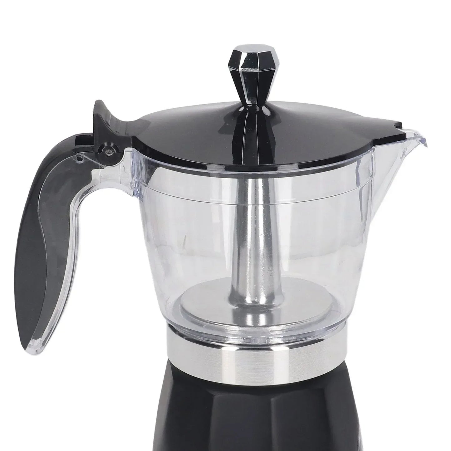 Portable 6 Cup Electric Coffee Maker Transparent Top Italian Coffee Pot Machine 300ML for Home