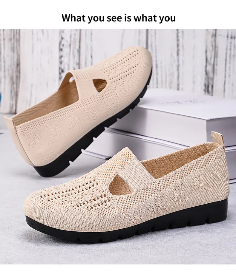 Women's Summer Shoes Breathable Flat with A Casual Women's Sneakers Comfortable Soft Sole Large Size 36-43 Cheap Shoes Clearance