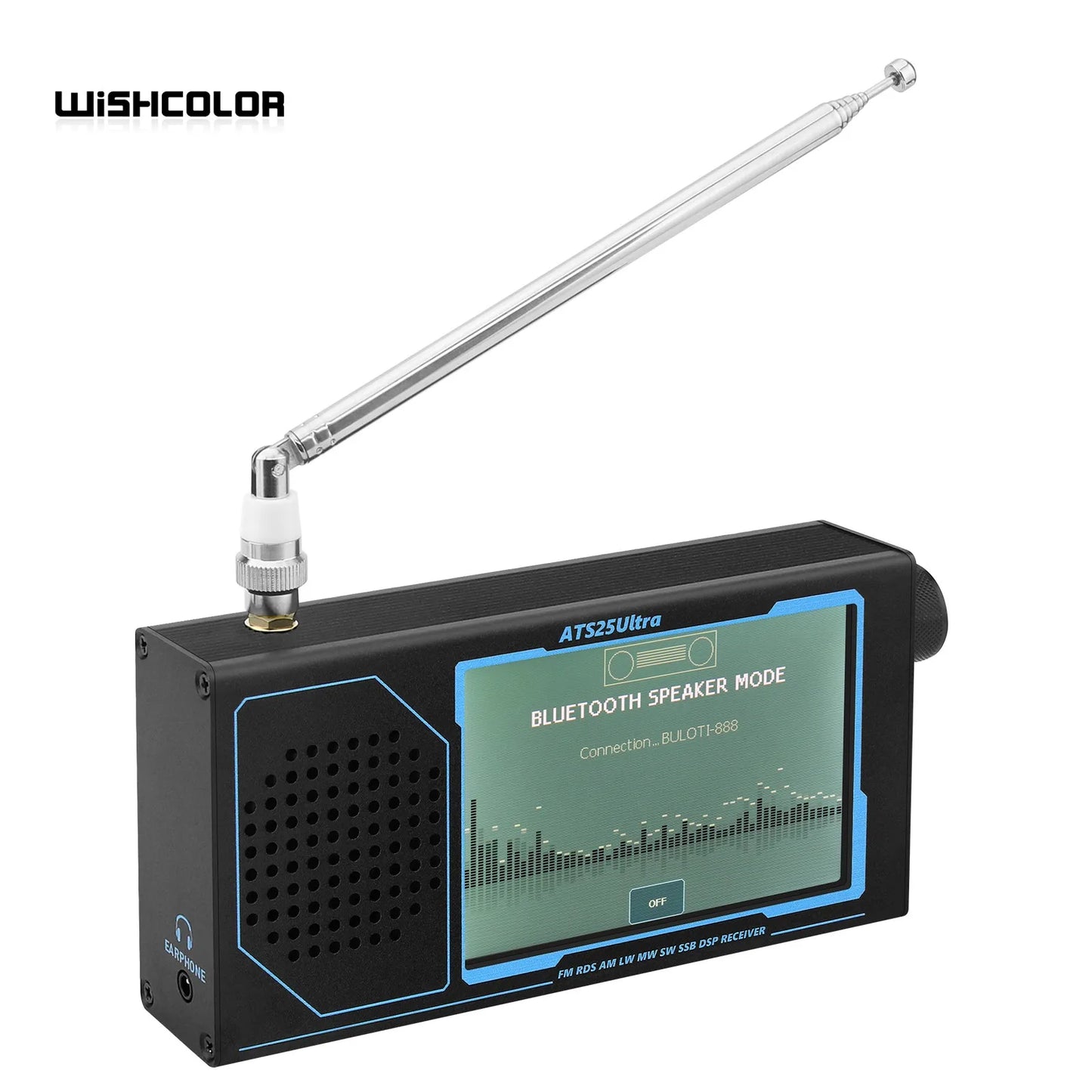 Wishcolor ATS25 ULTRA FM SW SSB MW LW AIR SDR Receiver Aviation Band Receiver Supports Bluetooth WiFi with 4-inch Touch Screen