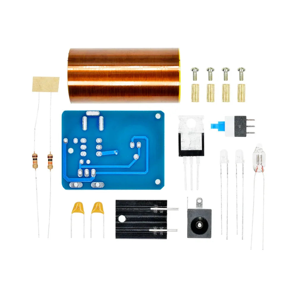 BD243 Mini Tesla Coil DIY Kit 9-12V Tesla Coil Magic Props BD243C DIY Parts Empty Lights Technology Electronics Module