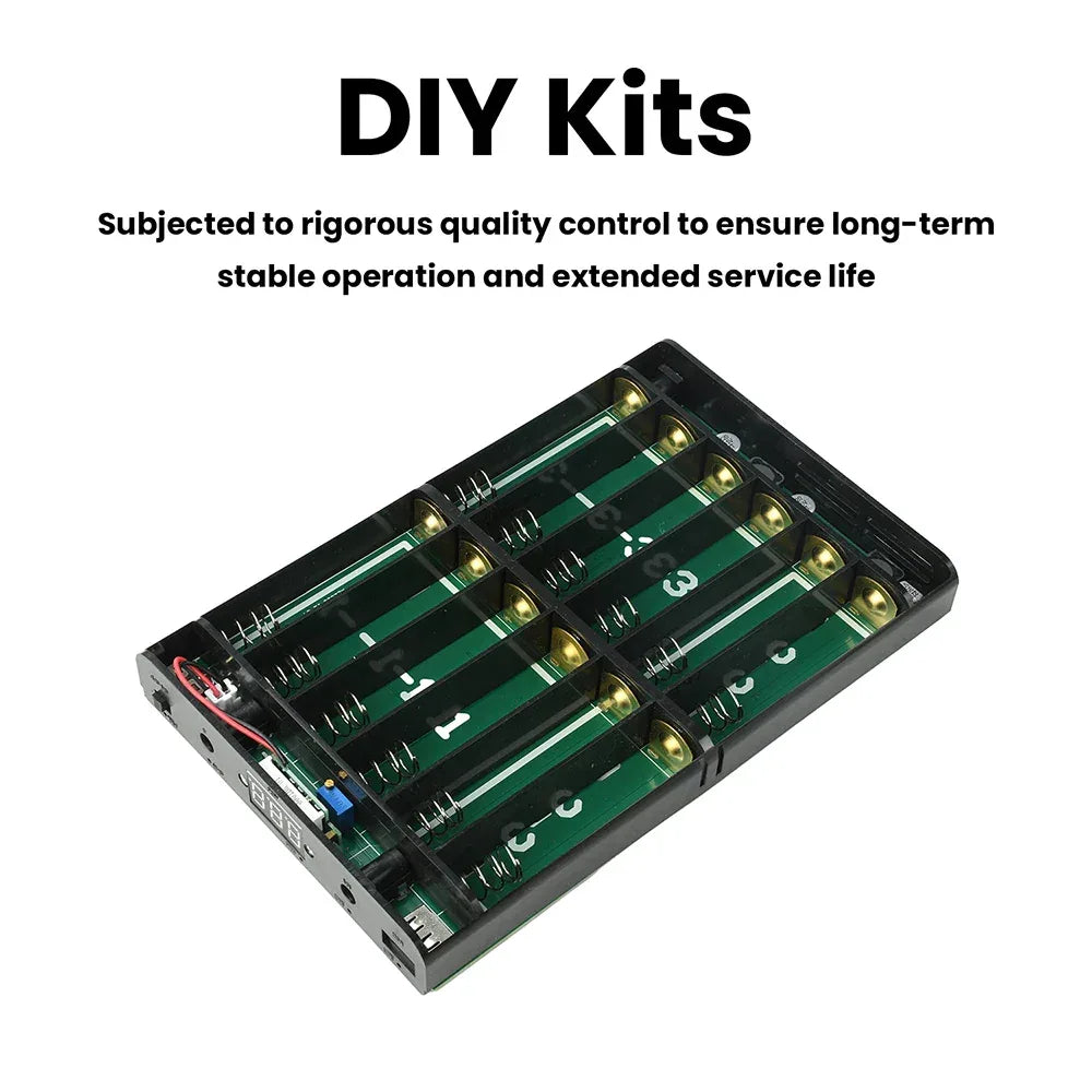 12 Sections UPS Battery Box Uninterrupted Power Supply Power Supply Storage Case 12x 18650 Battery shell for WiFi Router
