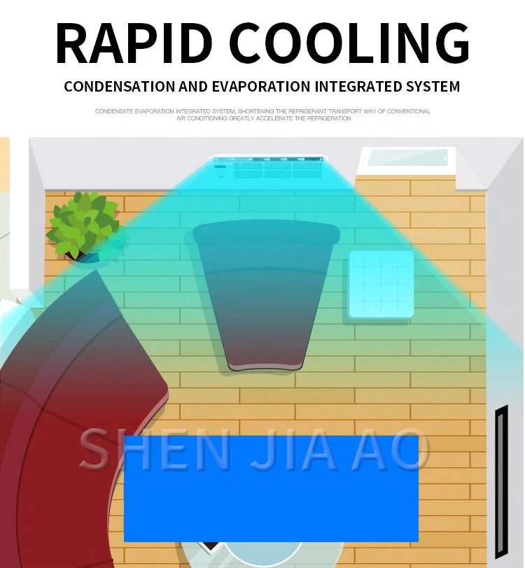 Window Air Conditioner Window-Mounted Portable Refrigeration Air Conditioners Cold 24-hour Timer Remote Control Room Cooler