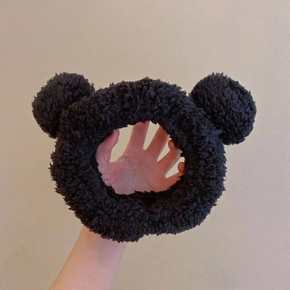 Cute Bear Hair Band Women's Face Wash Facial Mask Makeup Headwear Plush Hair Band Anti Slip Hair Band Hair Hccessories