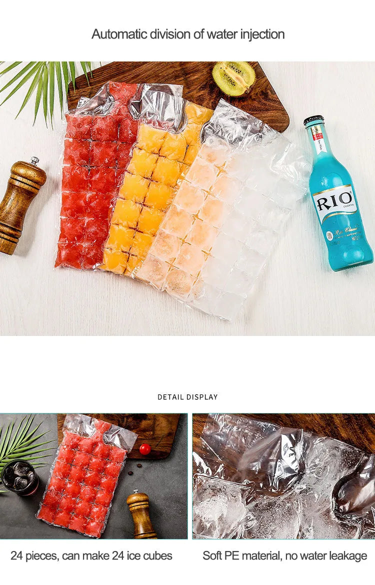 10/pack ice bag Disposable plastic homemade ice freezer bags Home use creative self-styled ice cubes bags ice-making mold