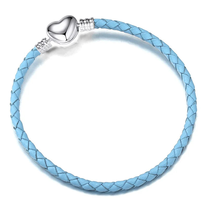 Double Circle Love Leather Rope Bracelet PU Basic Chain Accessories Valentine's Day Gift DIY Fine Jewelry