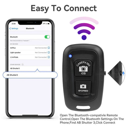 Remote Shutter Release for Phone Wireless Bluetooth-compatible Control for Monopod Photo Camera Shutter Button Selfie Accessory