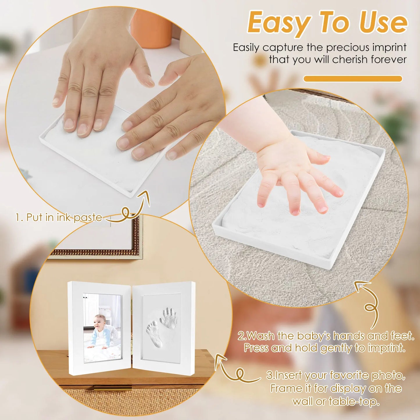 Baby Hands and Footprints Clay Photo Frame Create Lasting Memories with This Baby Hand and Footprints Kit Gifts for Boys Girls