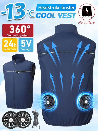 2026 Must-have Fan Vest Wearable Cooling vest Air-conditioned Clothes Breathable for Daily Commute Hiking Fishing Camping