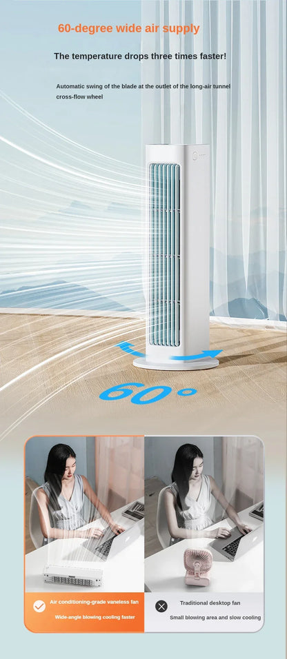 New remote control Wall-mounted Leafless Fan Portable USB Charging Office Air Conditioning Fan Desktop Large Wind Cooling Tower