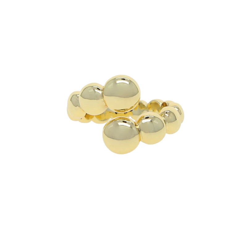 New Arried Geometric Fashion Women Jewelry Set Gold Color Round Ball Bezel Set CZ Bracelet Bangle Rings