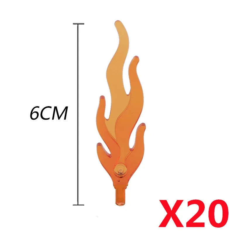 MOC Medieval Campfire Building Block Flame Wave Candle Transparent Wine Bottle Educational Toy Compatible Accessories Brick K054