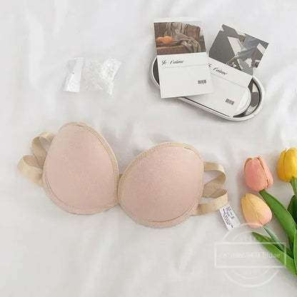 Strapless Lace Bras for Women Sexy Lingerie Backless Invisible Wireless Bralette 1/2 Cup Push Up Underwear Girls Backless Bras