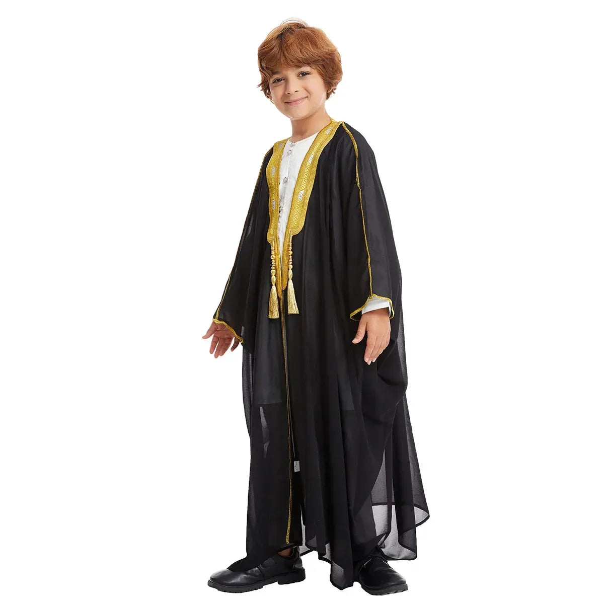 Muslim Saudi Arabian Boy Abaya Children Praying Islamic Clothing Kimono Middle Eastern Teen Dress Dubai New Fashion Classic